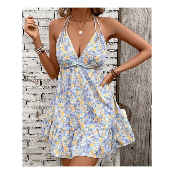 Halter Top Sundress - Large - NIB 🌴🍍🥥🌸🍹☀️ - Picture 1 of 11